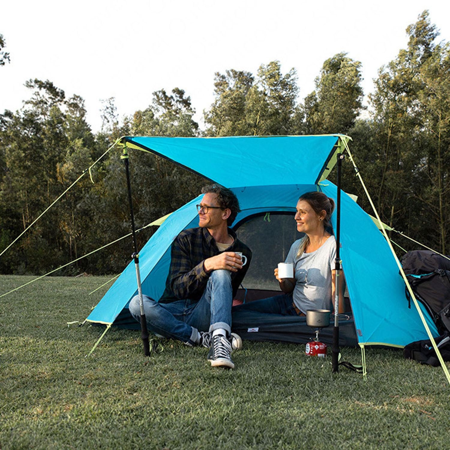 Палатка Naturehike P-Series Aluminum Pole Tent With New Material 210T65D Embossed Design 3 man Sea Blue