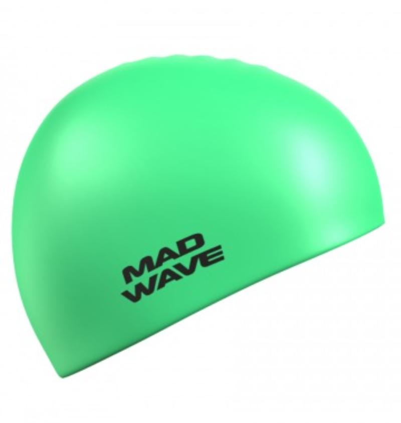 Шапочка для плавания MAD WAVE Neon Silicone Solid Green