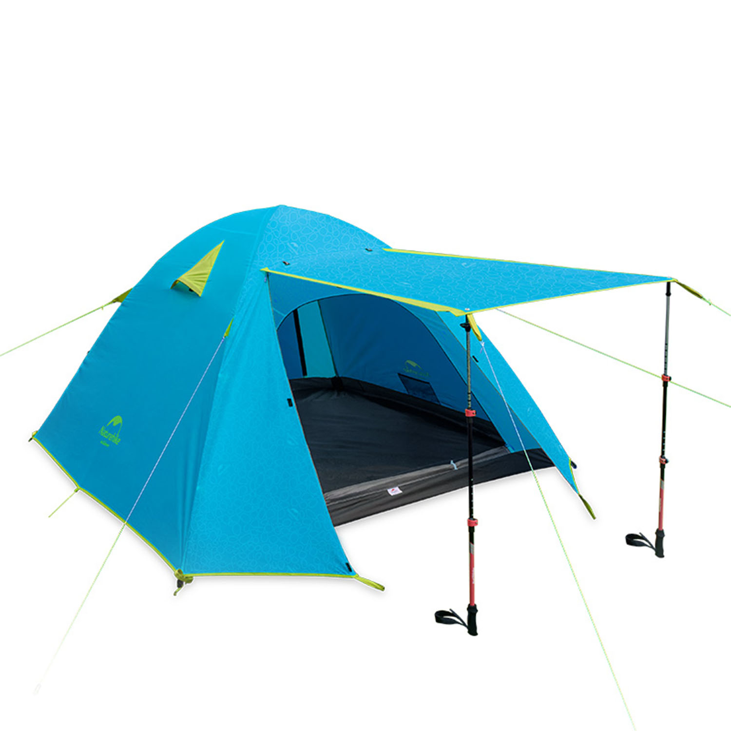 Палатка Naturehike P-Series Aluminum Pole Tent With New Material 210T65D Embossed Design 2 man Sea Blue