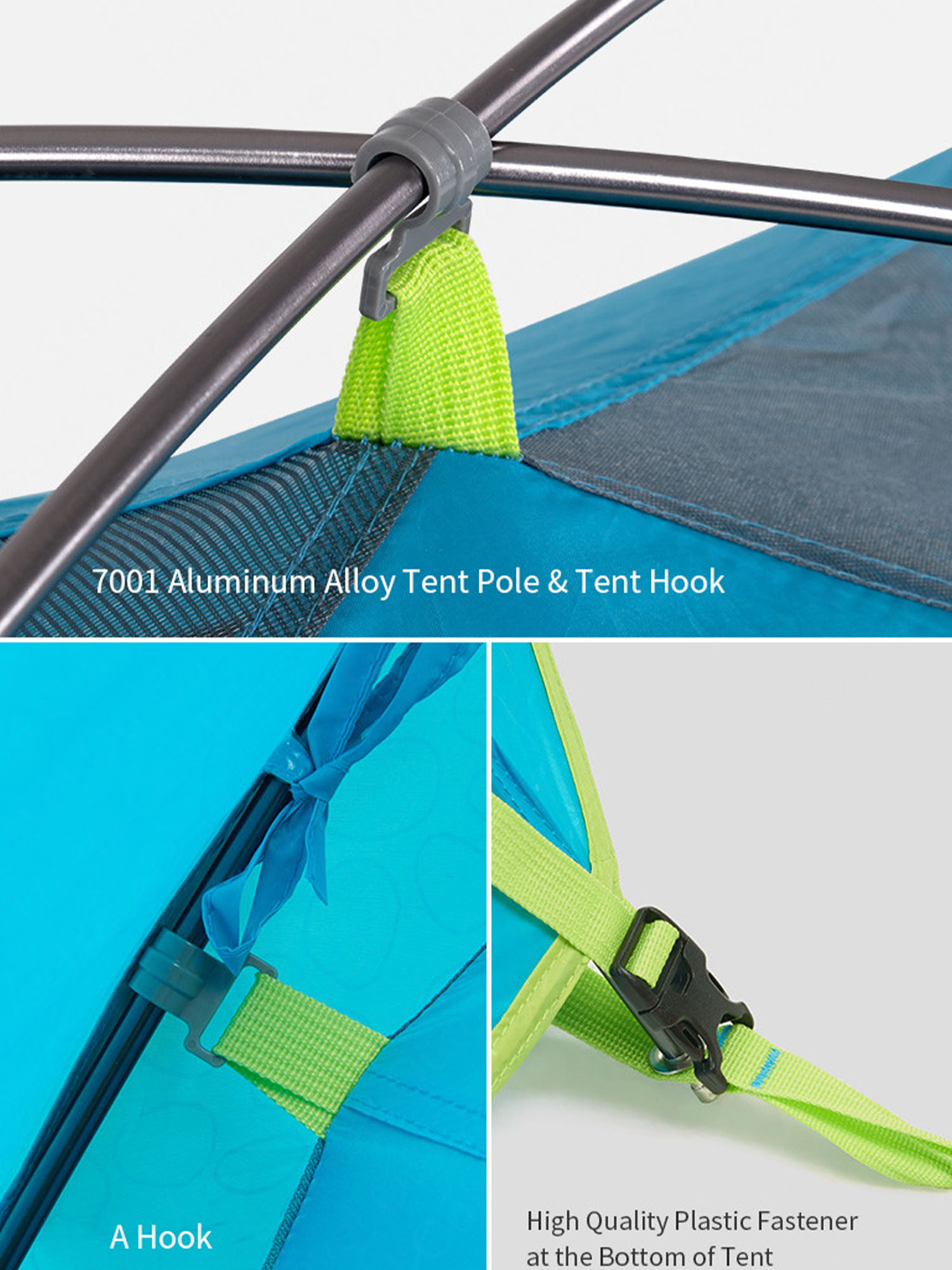 Палатка Naturehike P-Series Aluminum Pole Tent With New Material 210T65D Embossed Design 3 man Sea Blue