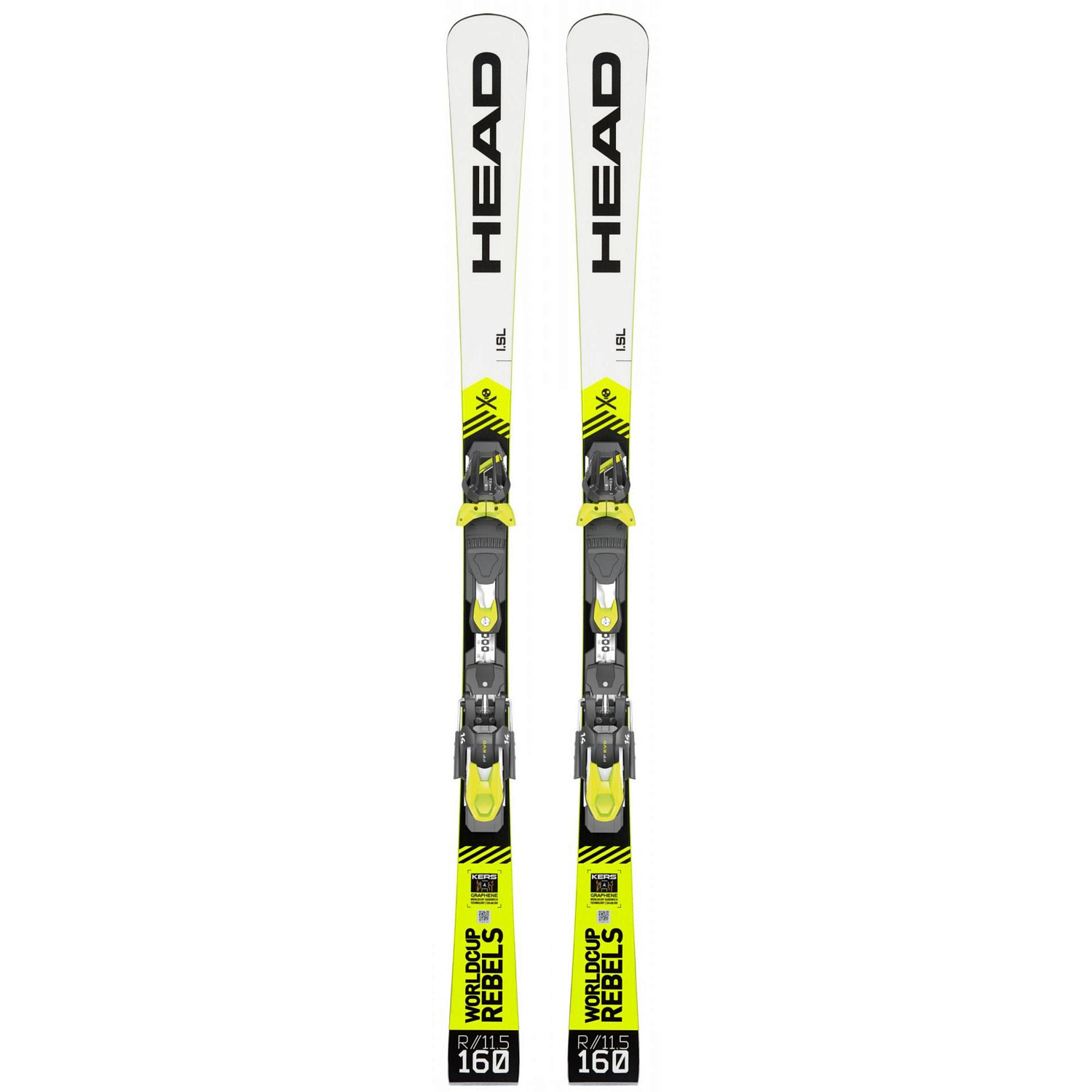 Горные лыжи с креплениями HEAD 2019-20 WorldCup Rebels i.SL + Freeflex Evo 14 Brake 85 [D] White/Yellow