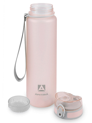 Бутылка Арктика тритановая с ситечком, 0,5л Розовый Матовый