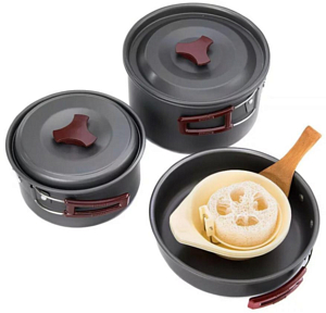 Набор посуды Naturehike Nh2-3 People Camping Cookware Carbon