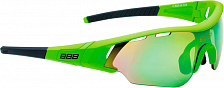 Очки солнцезащитные BBB Summit PC Smoke MLC green lens, зеленый, черный