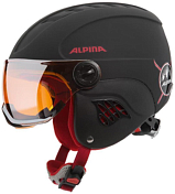 Зимний шлем с визором Alpina CARAT LE VISOR HM black-red matt