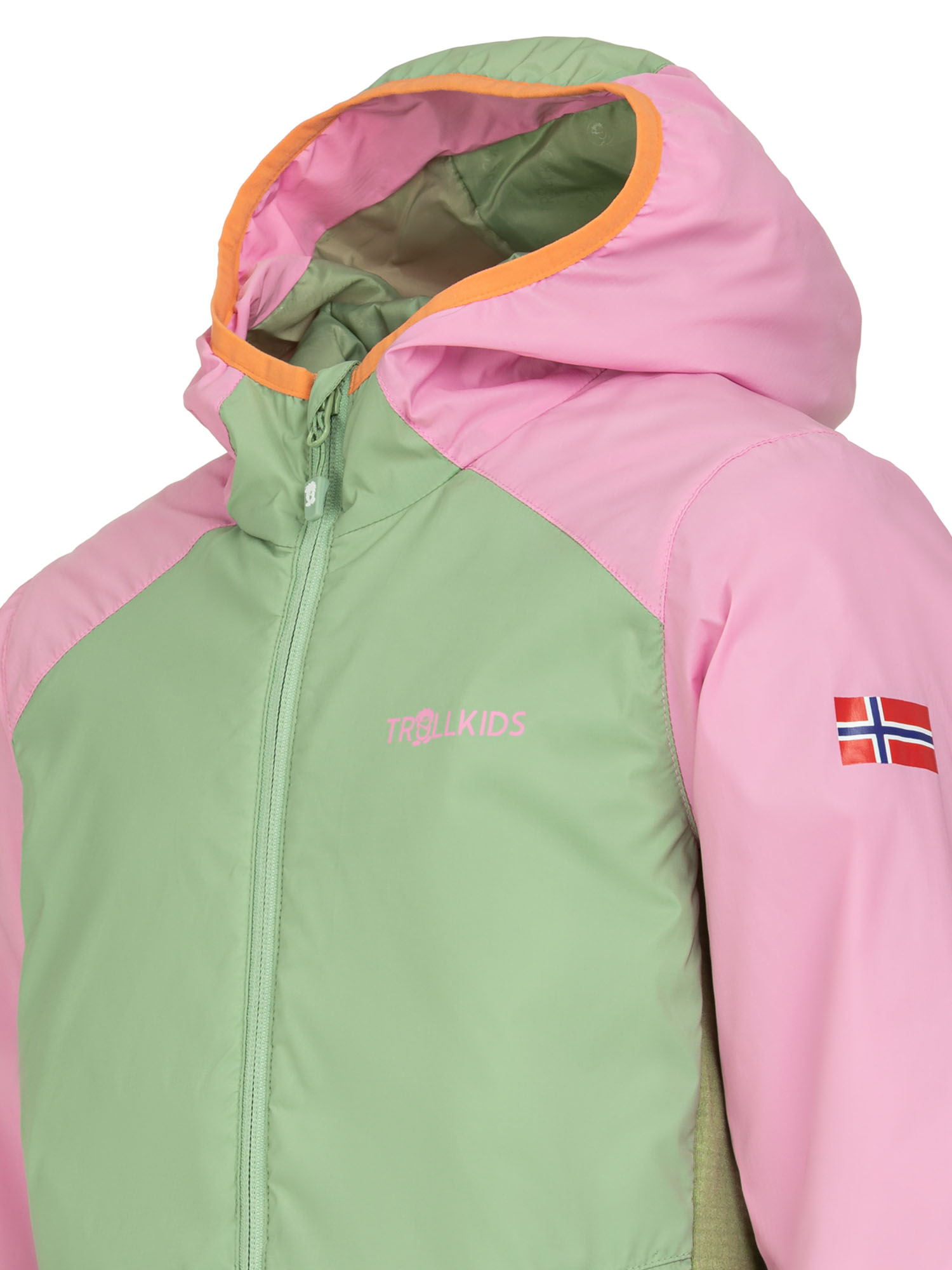 Куртка детская Trollkids Halsafjord Pistachio Green/Wild Rose/Papaya