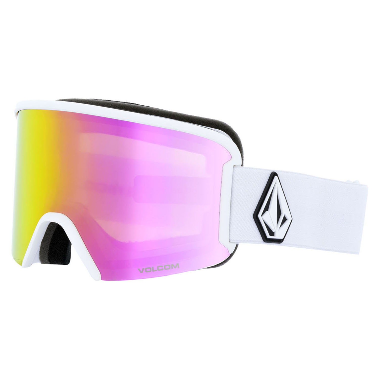 Маска горнолыжная Volcom Garden Matte White Pink Chrome Lens/Yellow Bonus Lens