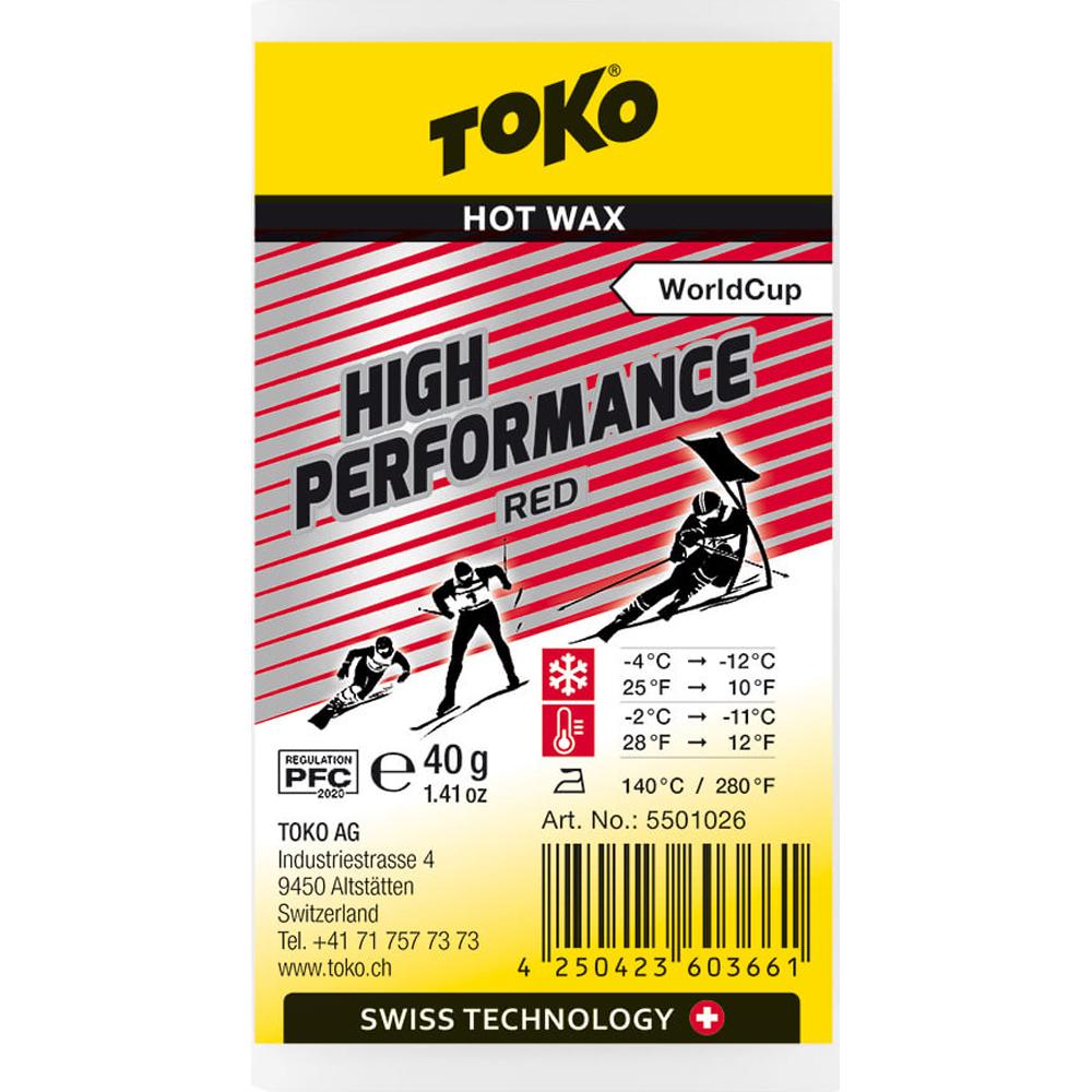 Высокофтористый парафин скольжения твердый TOKO High Performance 40g Red