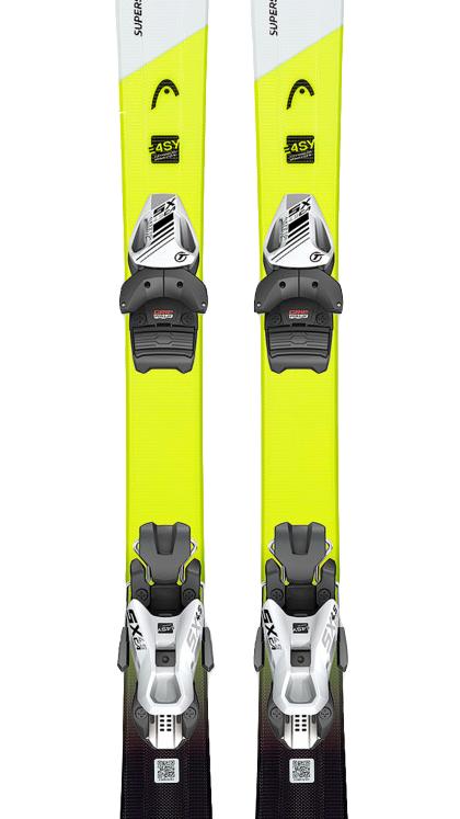 Горные лыжи с креплениями HEAD 2021-22 Supershape Team Easy (67-107)+SX 4.5 GW CA BRAKE 80 [K] White/Yellow