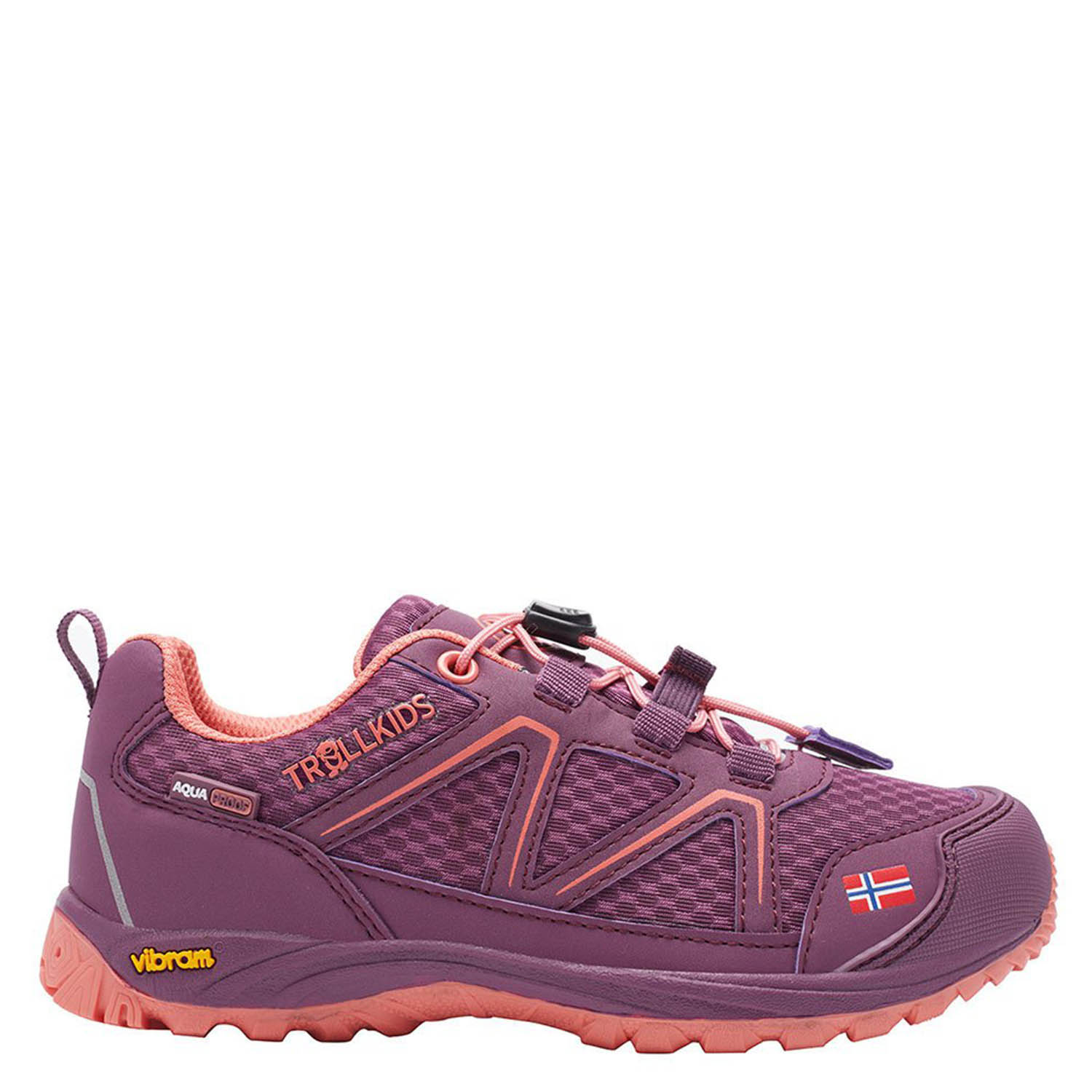 Ботинки детские Trollkids Kids Skarvan Hiker Low Mulberry/Peach