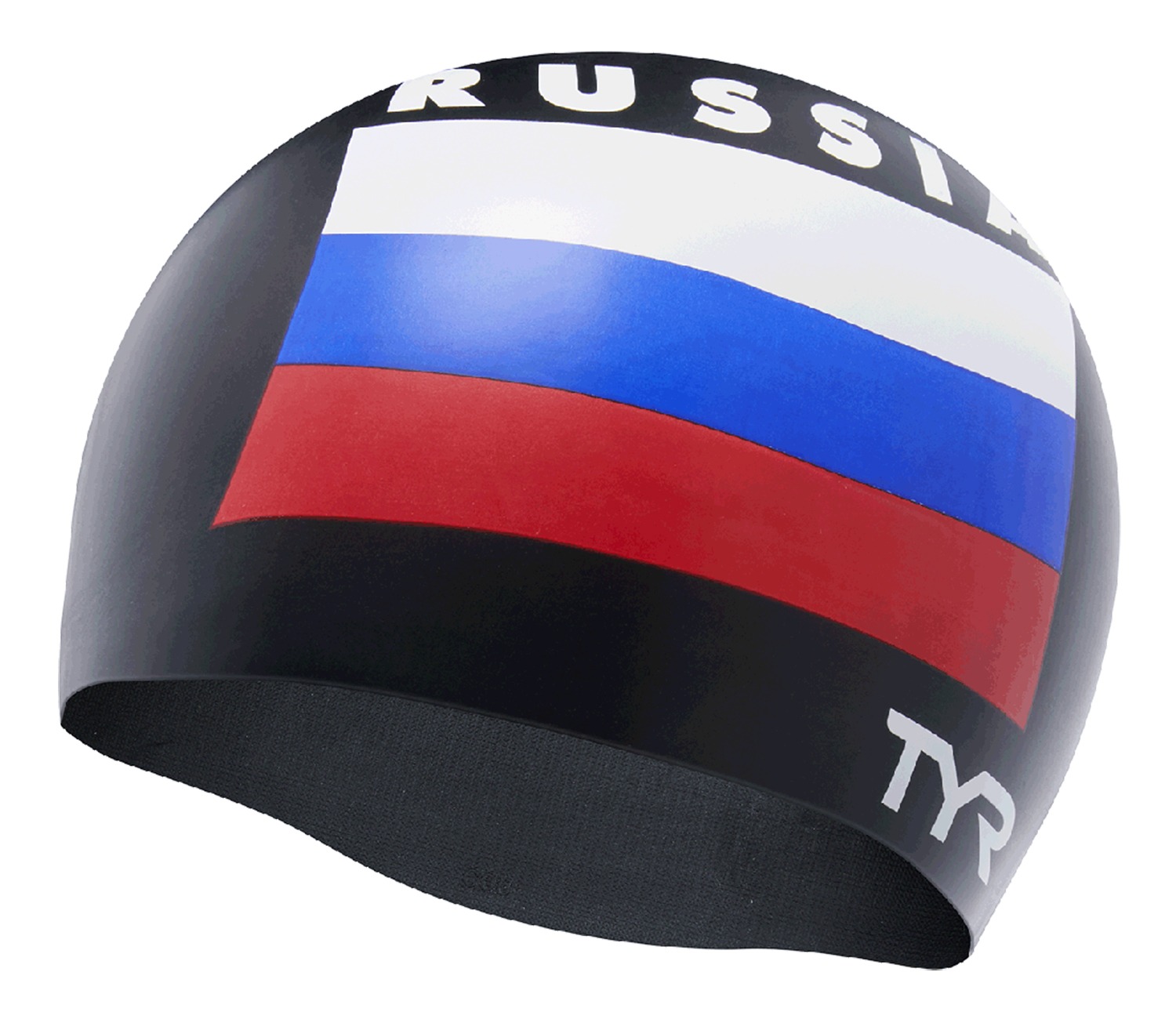 Шапочка для плавания TYR Russia Silicone Swim Cap Черный