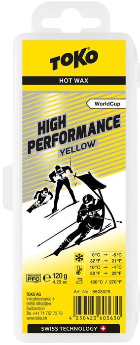 Высокофтористый парафин скольжения твердый TOKO High Performance yellow 120 g