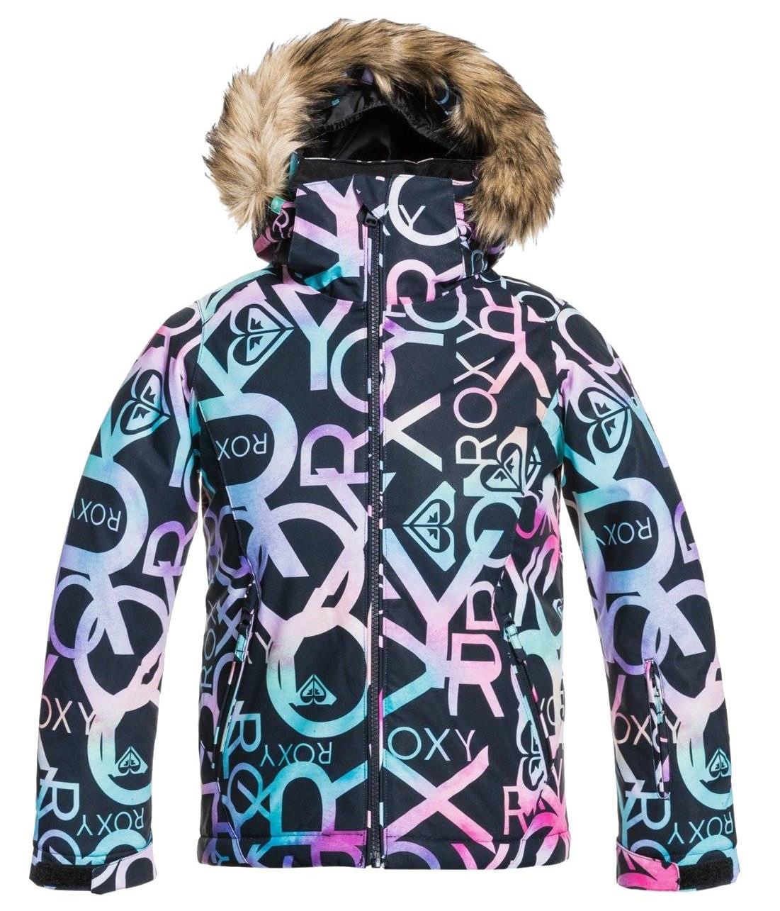 Куртка сноубордическая детская Roxy Jet Ski Girl's True Black Macha –  купить по цене 6509 руб, магазин «Кант»