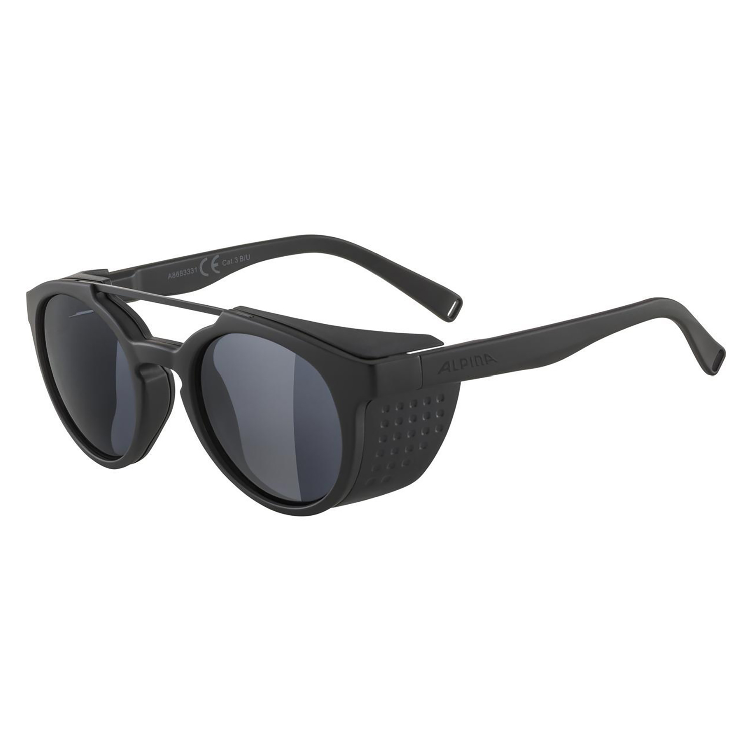 Очки солнцезащитные ALPINA Glace All Black Matt/Black Mirror Cat.3, Side Part Black Matt