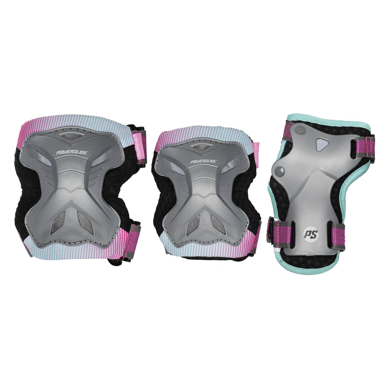 Защита для роликов (3 элемента) Powerslide Kids Pro Girls Set Grey/Pink