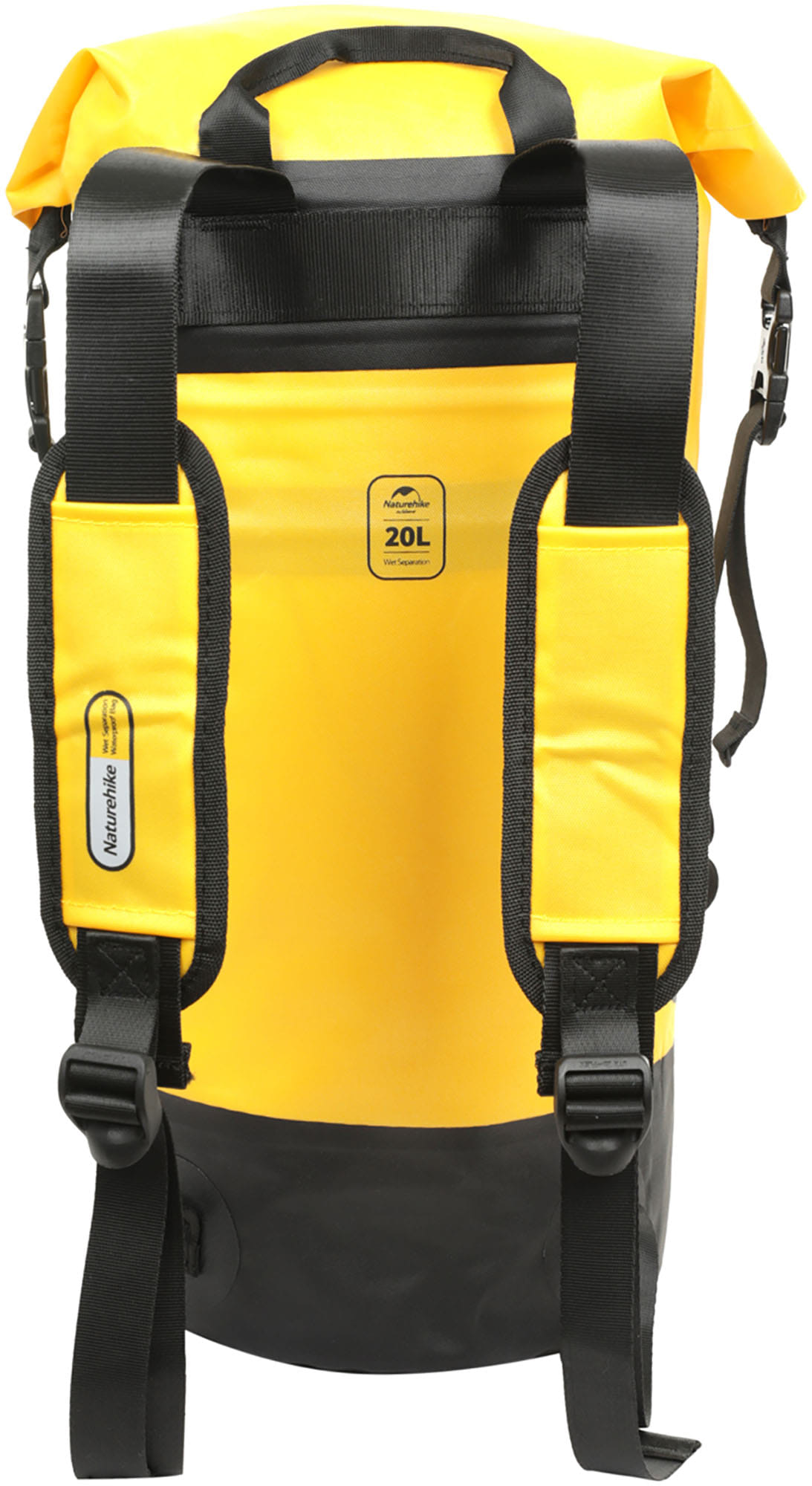 Герморюкзак Naturehike TB03-shimmer-TPU wet and dry separation waterproof bag 20L without shoes Lemon Yellow