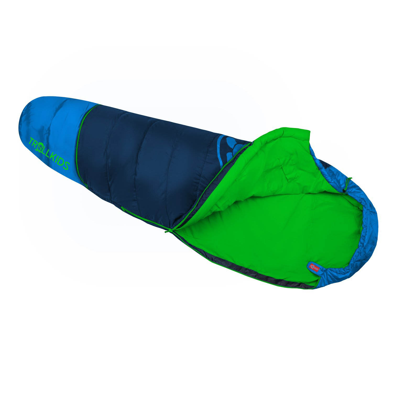 Детский спальник Trollkids Fjell Dreamer extendable Navy/Medium Blue/Green