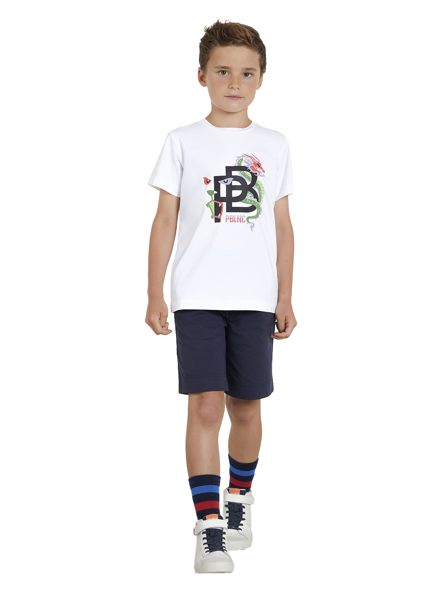 Футболка детская Poivre Blanc S23-4410-JRBY dragon white