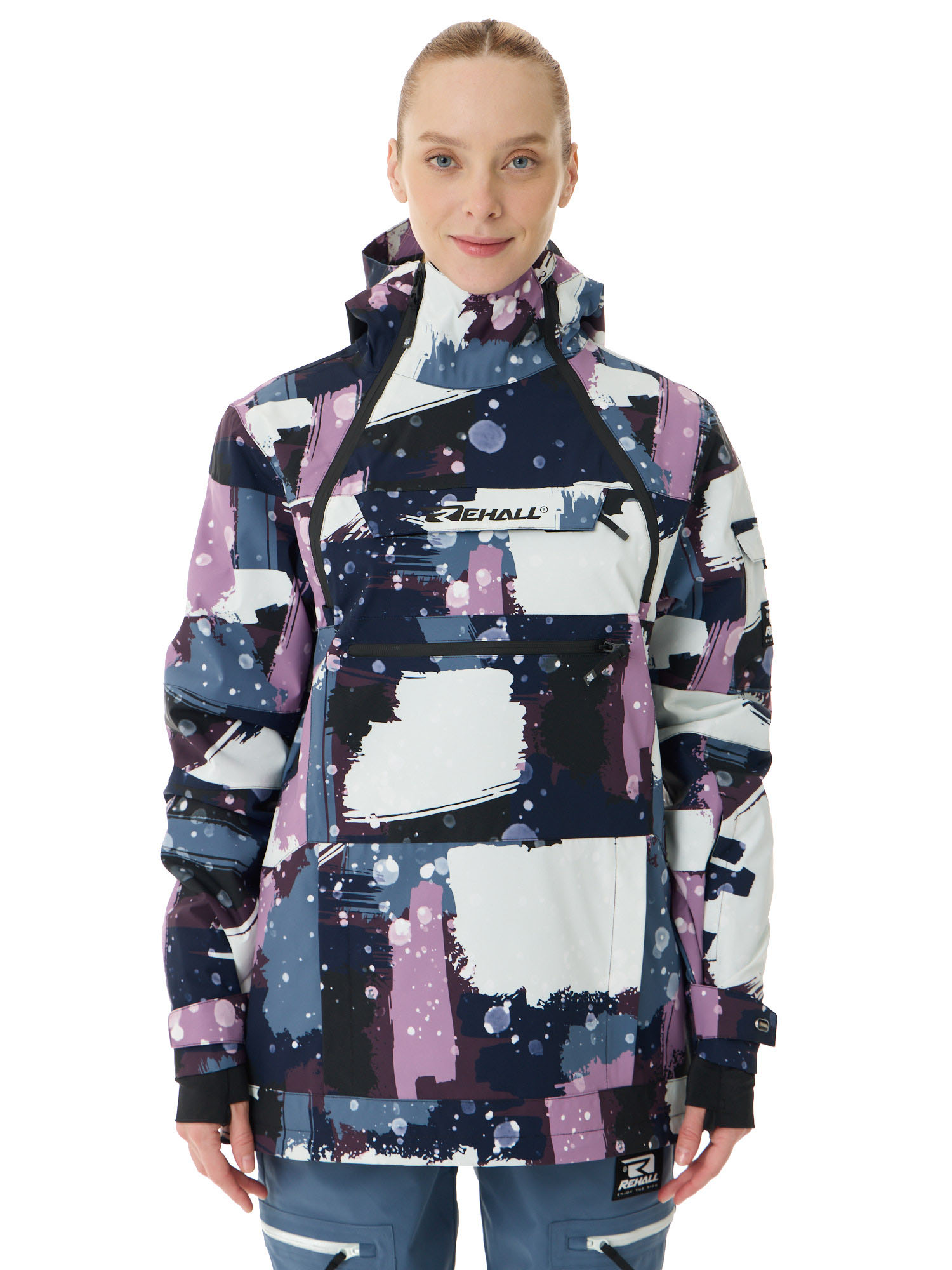 Куртка сноубордическая Анорак Rehall Vie-R Camo Abstract Lavender