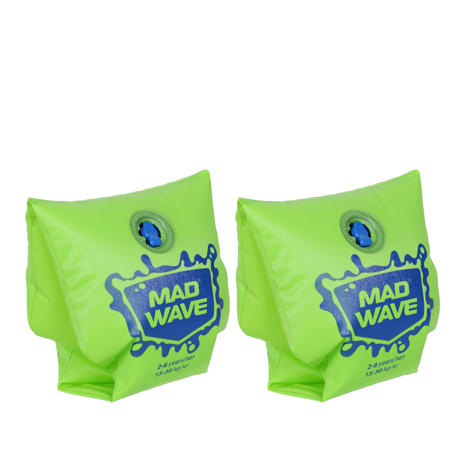 Нарукавники для плавания MAD WAVE 2-6 years Green