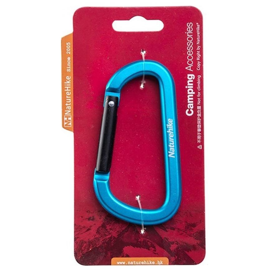 Карабин аксессуарный Naturehike D-Type Multifunctional Hang Buckle Without Lock 8 cm Blue