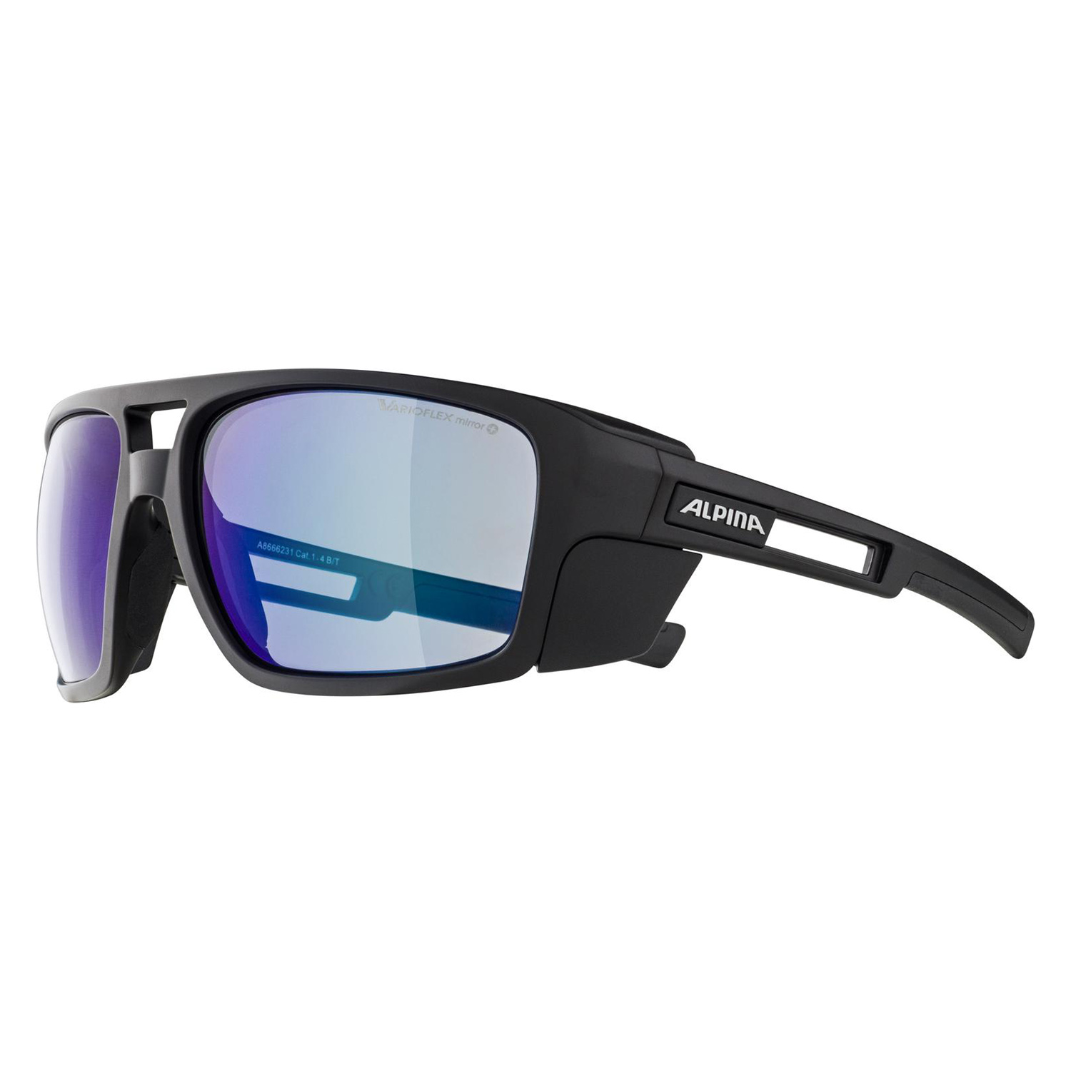 Очки солнцезащитные ALPINA Skywalsh V Black Matt/Varioflex blue mirror Cat. 1-4 fogstop hydrophobic