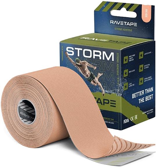 Кинезиотейп RaveTape STORM 5×5 BEIGE