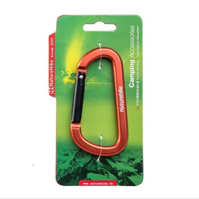 Карабин аксессуарный Naturehike D-Type Multifunctional Hang Buckle Without Lock 8 cm Orange