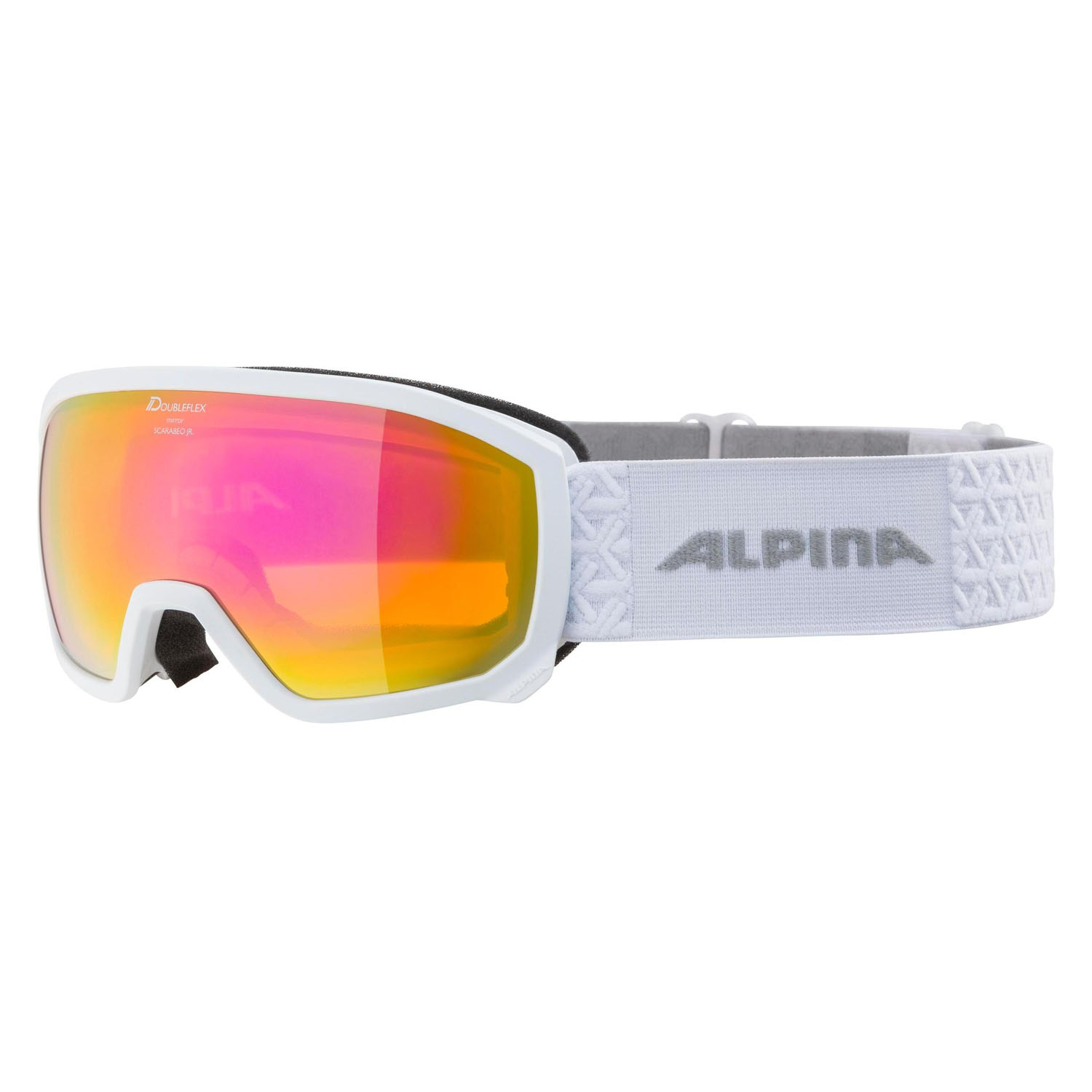 Маска горнолыжная ALPINA Scarabeo Jr. Q-Lite White Matt/Q-Lite Pink Sph. S2