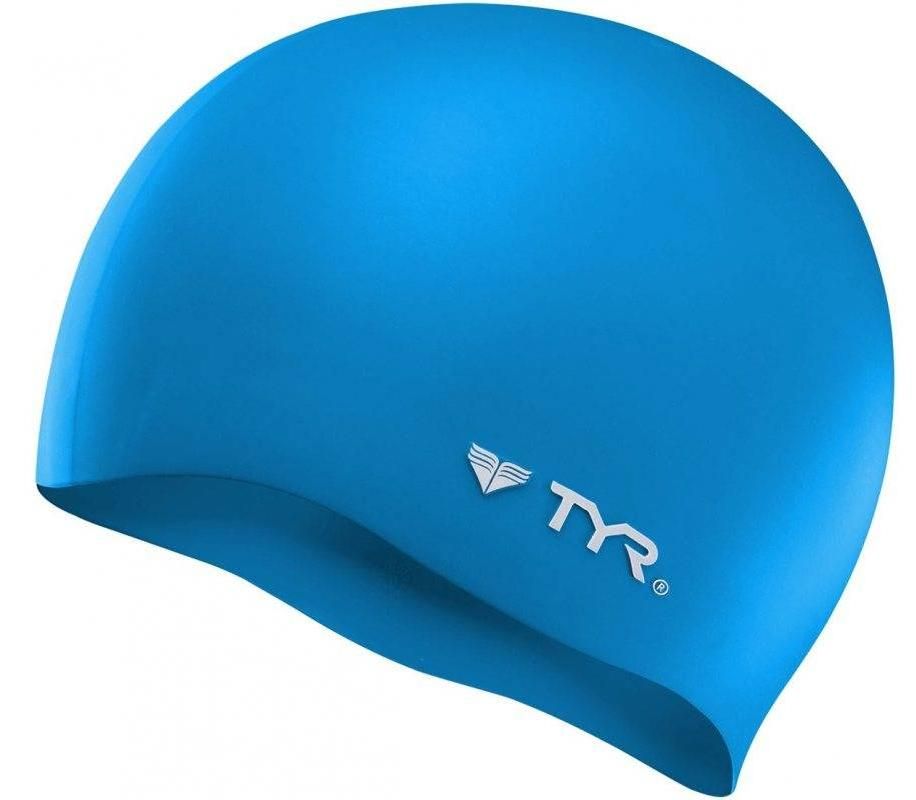 Шапочка для плавания TYR Wrinkle Free Silicone Cap Голубой