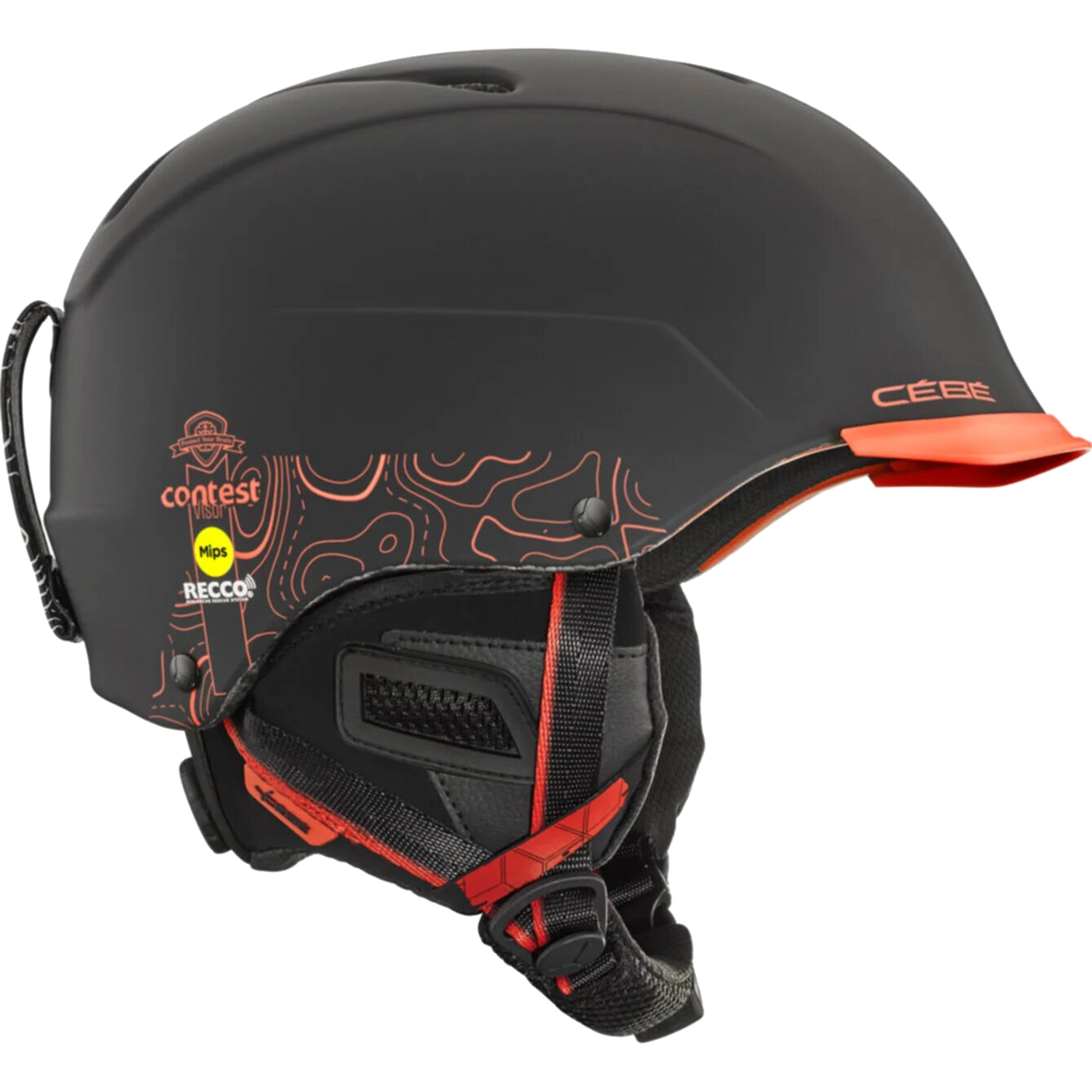 Шлем CEBE Contest Visor Ultimate MIPS Black Orange /Topography Matte