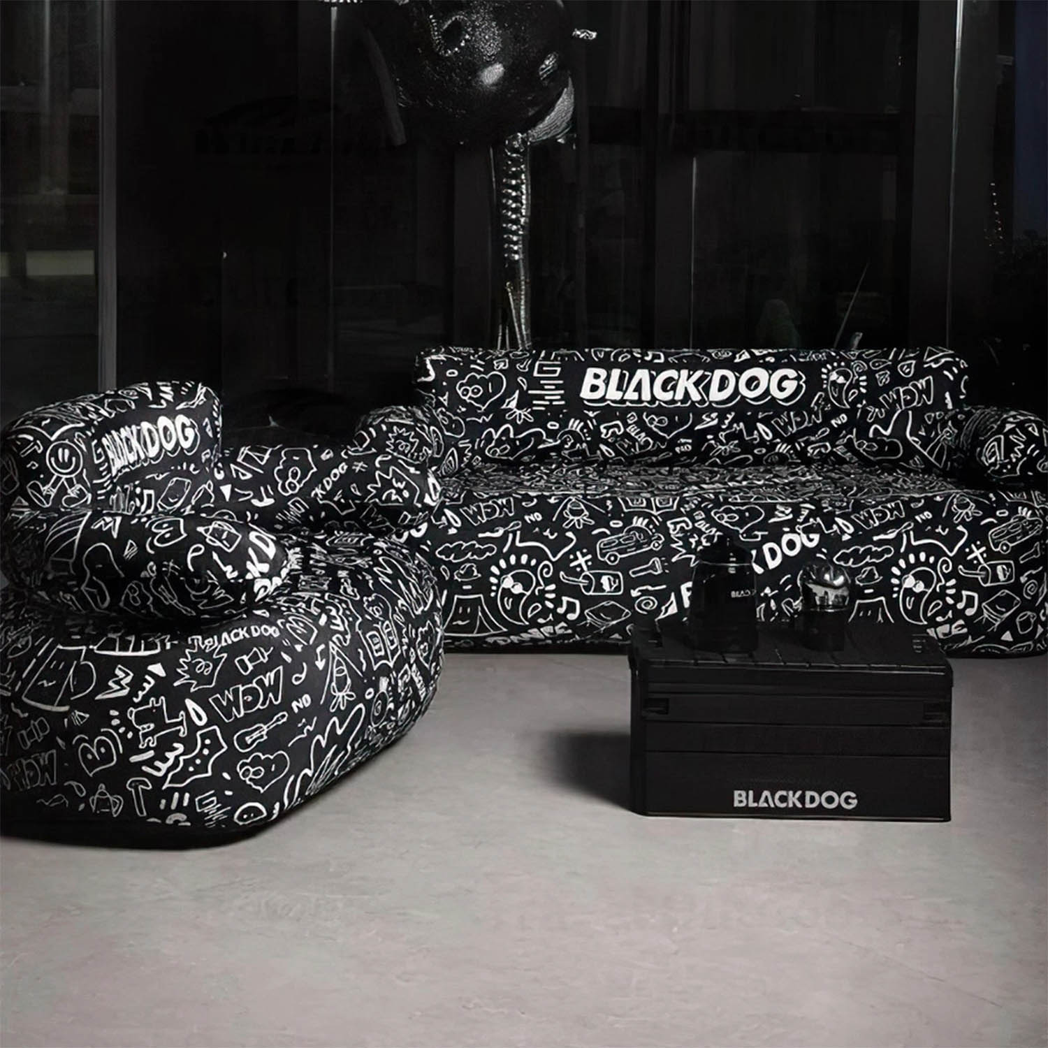 Кресло BlackDog Single Inflatable Sofa Black