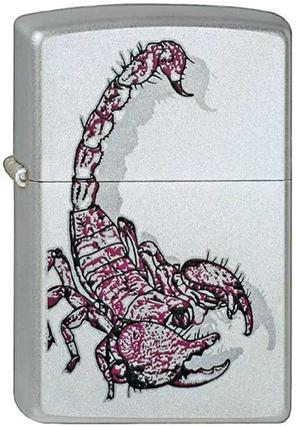 Зажигалка Zippo Scorpion Color Satin Chrome серебристая