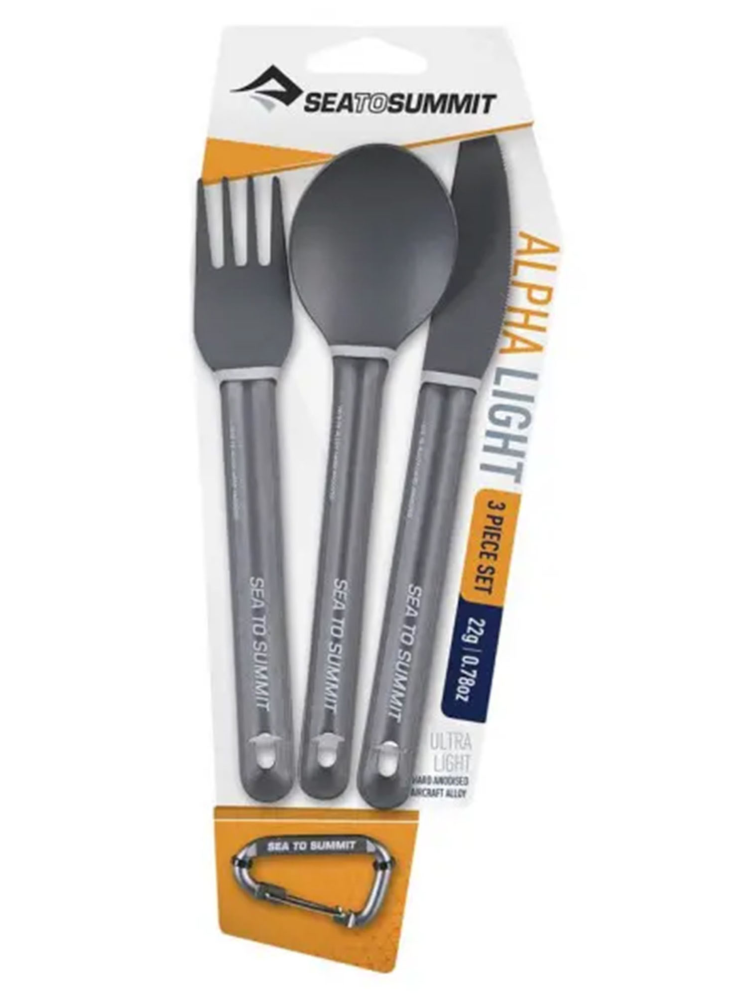 Столовые приборы Sea To Summit AlphaLight Cutlery Set 3pc Knife/Fork and Spoon Grey Anodised