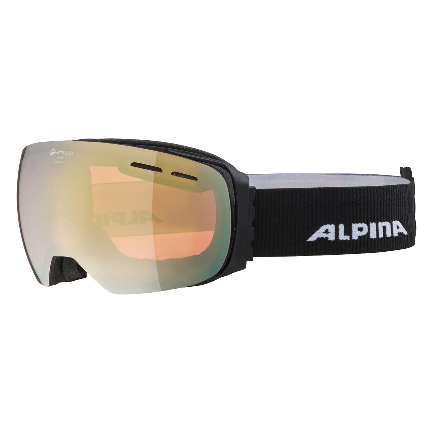 Маска горнолыжная ALPINA Granby Q Black Matt/Q Gold Sph. S2