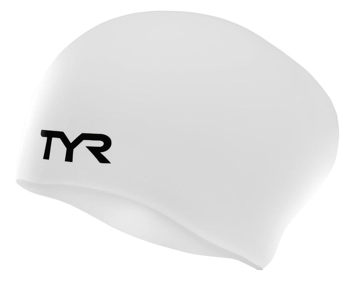 Шапочка для плавания TYR Long Hair Wrinkle-Free Silicone Cap Белый