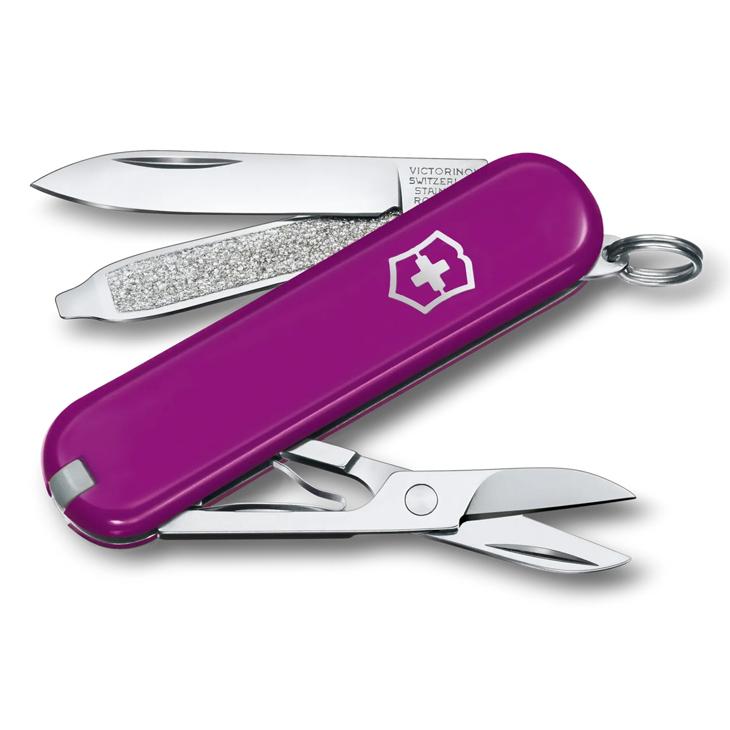 Нож Victorinox брелок Classic SD Colors Tasty Grape, 58 мм, 7 функций Фиолетовый