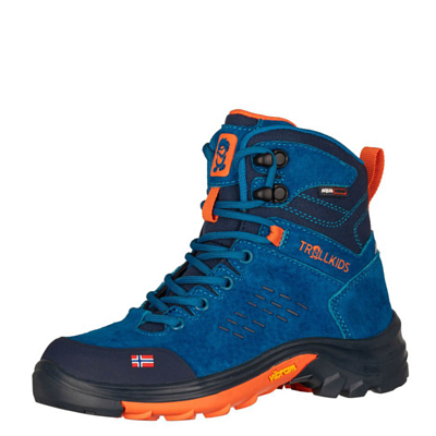 Ботинки детские Trollkids Kids Trollsteinen Hiker Mid XT Atlantic Blue/Dark Navy/Glow Orange