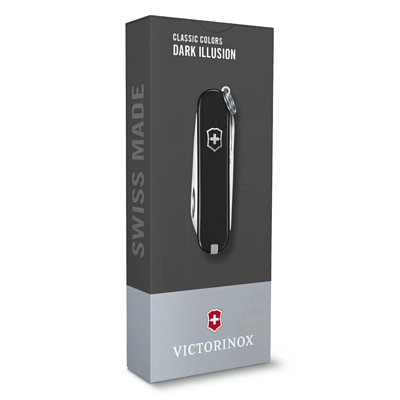 Нож Victorinox брелок Classic SD Colors Dark Illusion 58 мм, 7 функций Чёрный