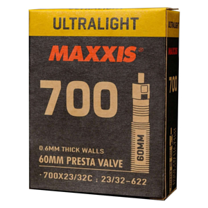 Велокамера Maxxis Ultralight 700X23/32C 23/32-622 0.6mm Велониппель 60 мм