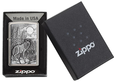 Зажигалка Zippo Classic Brushed Chrome серебристая-матовая