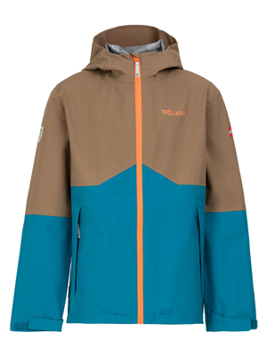 Куртка детская Trollkids Gjende Mocca Brown/Atlantic Blue/Glow Orange