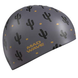 Шапочка для плавания MAD WAVE Cactus Big Grey