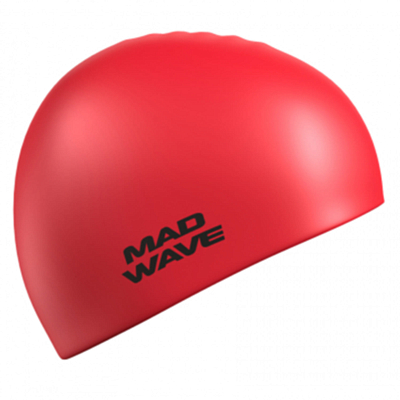 Шапочка для плавания MAD WAVE Intensive Silicone Solid Red