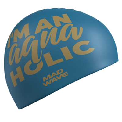 Шапочка для плавания MAD WAVE Aquaholic Big Turquoise