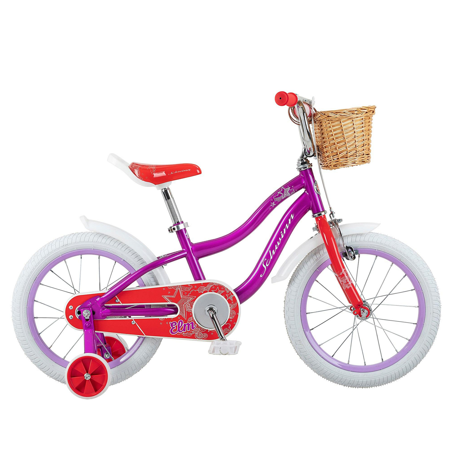 Велосипед Schwinn Elm 16 + корзина 2022 Purpule/White