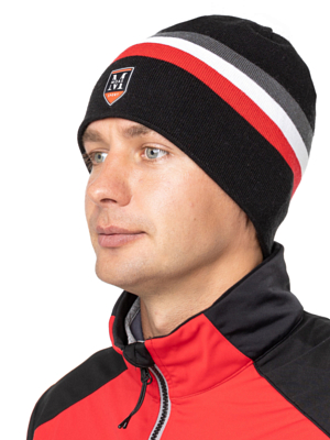 Шапка MOAX Tradition Sport Stripe Черный/Красный