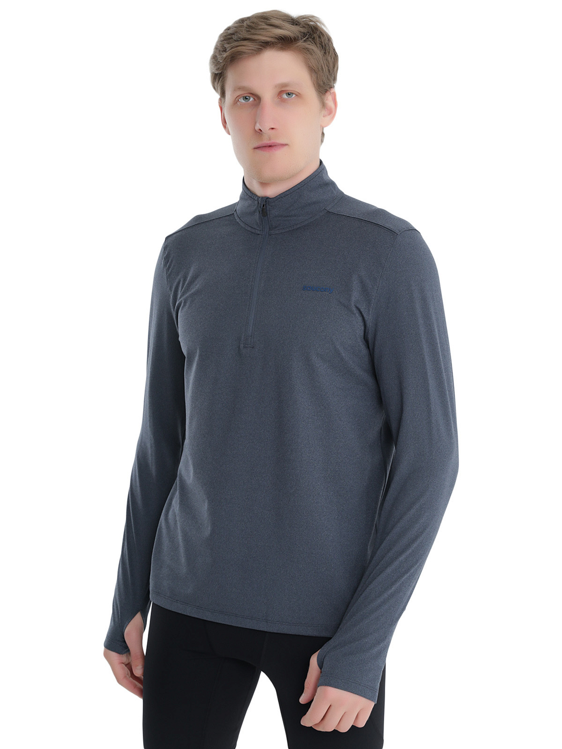 Толстовка беговая Saucony Sunday 1/4 Zip Blue Nights Heather