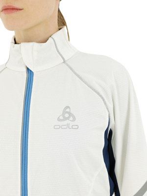 Куртка беговая ODLO Jacket FREQUENCY Snow White-Estate Blue