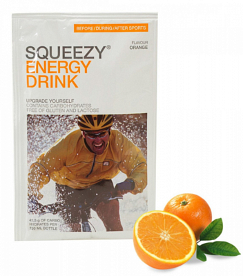 Изотоник SQUEEZY Energy Drink, с электролитами, пакетик 50 г, апельсин